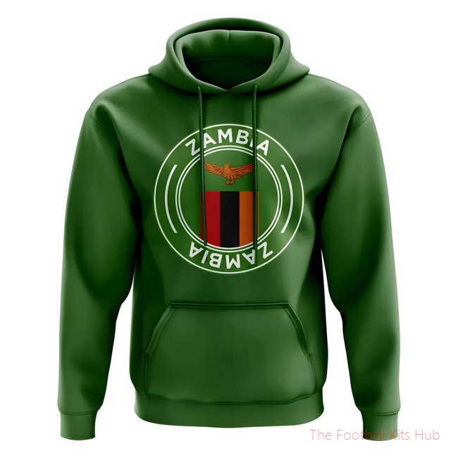 Men Zambia Football Badge Hoodie (Green)