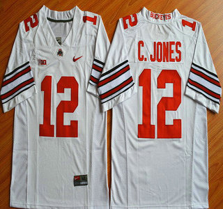 Men's Ohio St Buckeyes Cardale Jones #12 durabl White 2015 official
