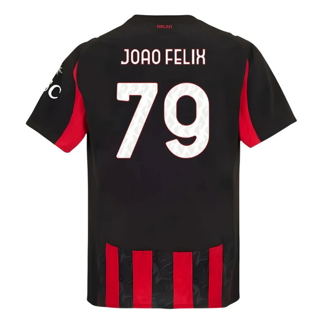 2025-2026 AC Milan Home Football Shirt (Joao Felix 79) | Sale Price