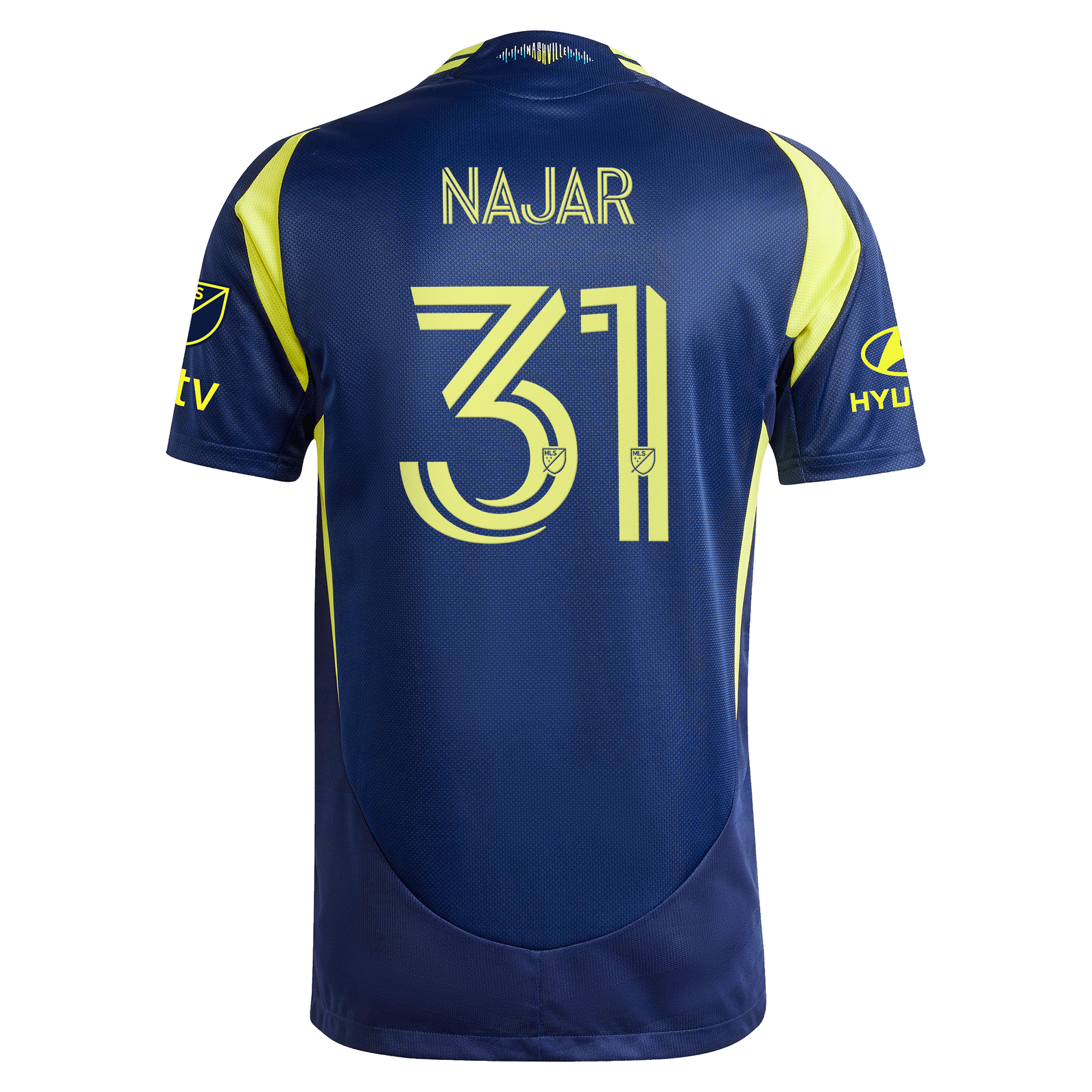 [SJH] Andy Najar Nashville SC 2025 The Heart of Nashville Kit On-Field Authentic Jersey - Navy