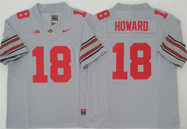 Men's OSU Ohio Gray 2025 durabl Will Howard #18 high quality Jersey
