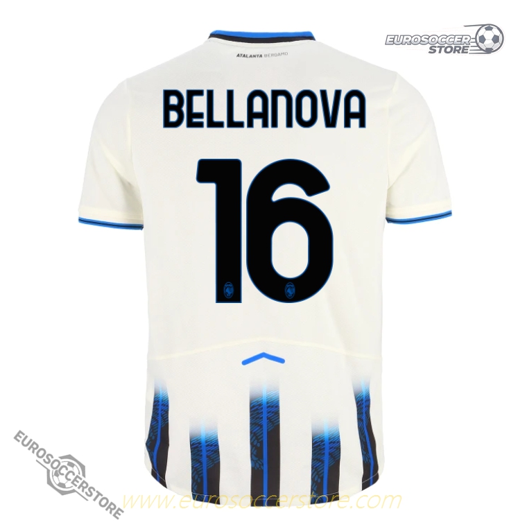 Atalanta's 25-26 Season Away Jersey, Featuring BELLANOVA with Jersey Number 16