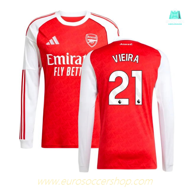 2025-2026 Arsenal Long Sleeve Home Shirt (Vieira 21)