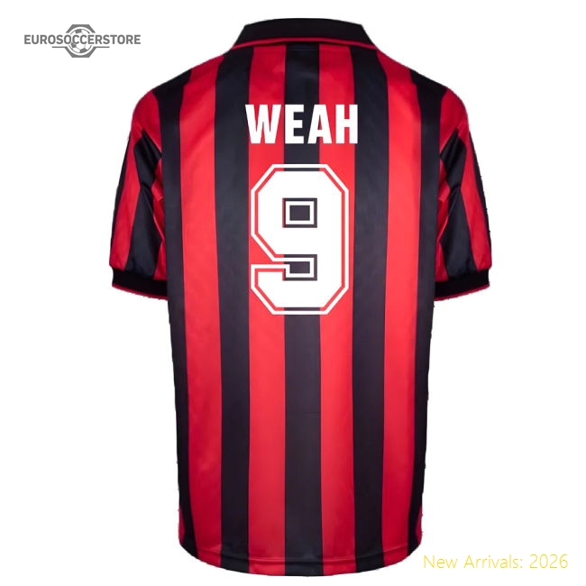Premium-grade Ac Milan 1996 Home Retro Shirt (weah 9) - Premium Collection