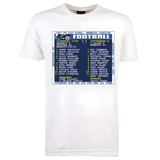 1987 FA Cup Final (Coventry City) Retrotext T-Jersey - White