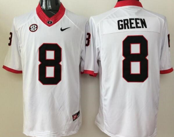 Men's Georgia Dawgs #8 None White 2024 high quality embroidered Jersey