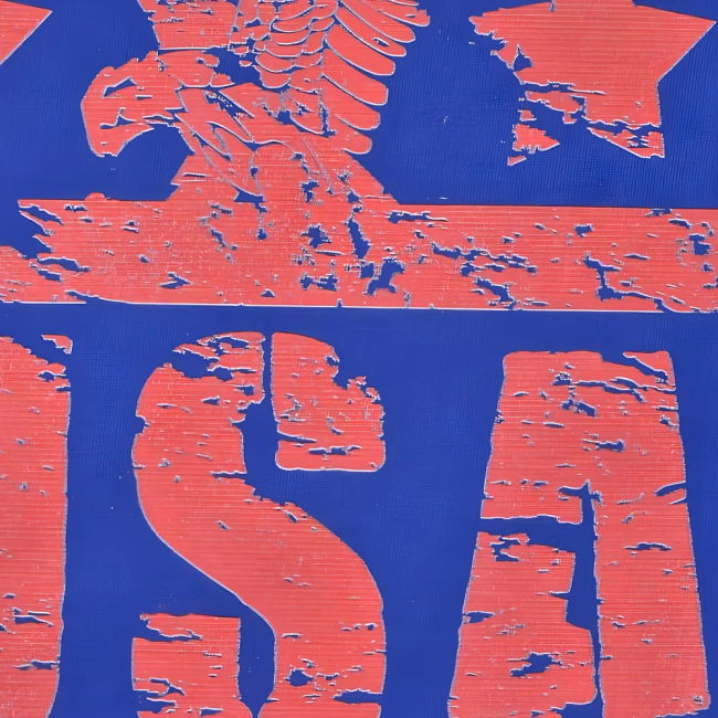 USA T-Shirt - Royal/White Ringer