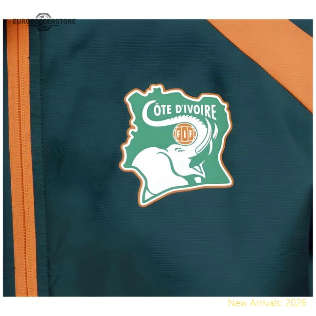 2024-2025 Ivory Coast Prematch Woven Jacket (dark Myrtle) - Economical
