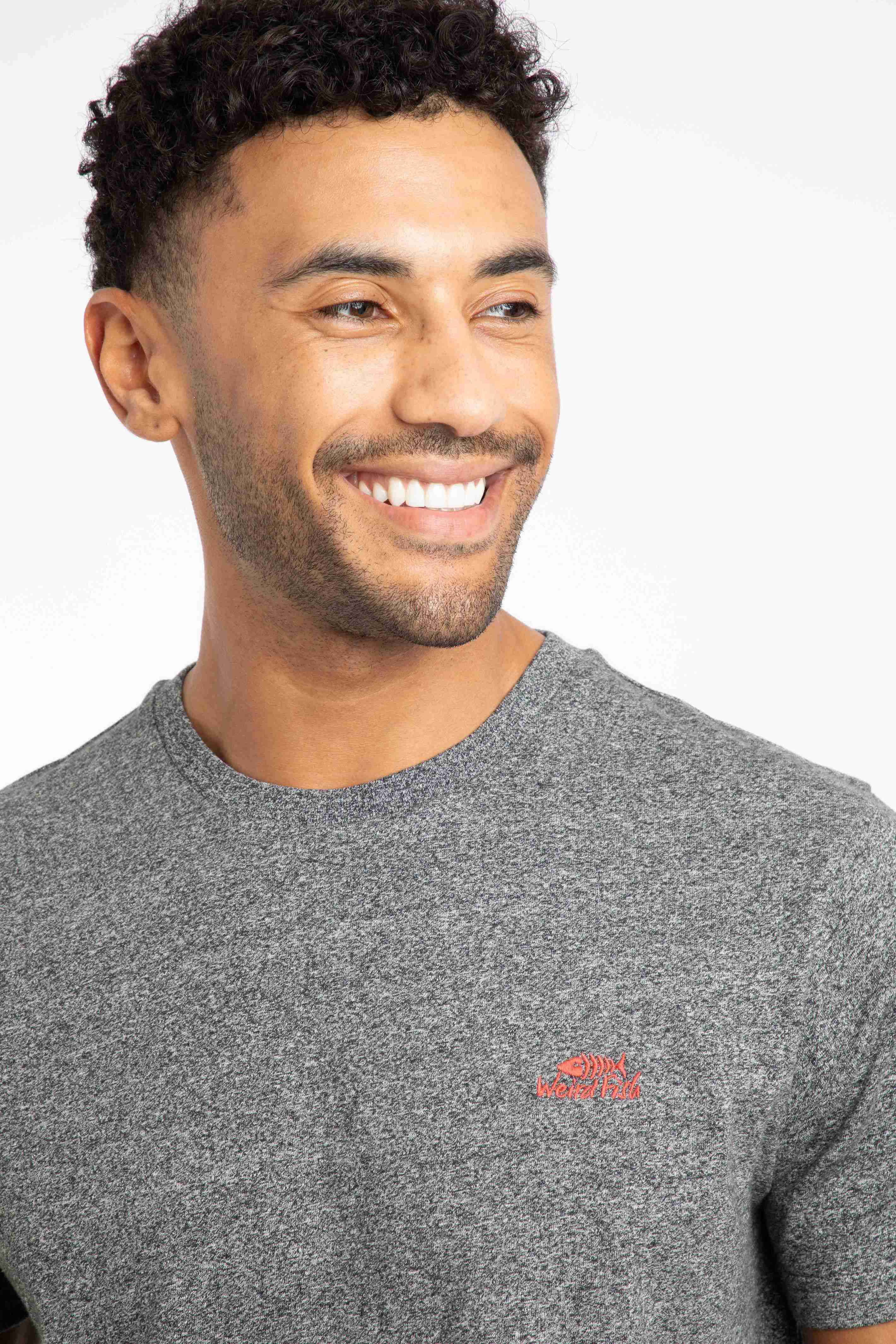 Fished Branded T-Shirt Ebony Marl