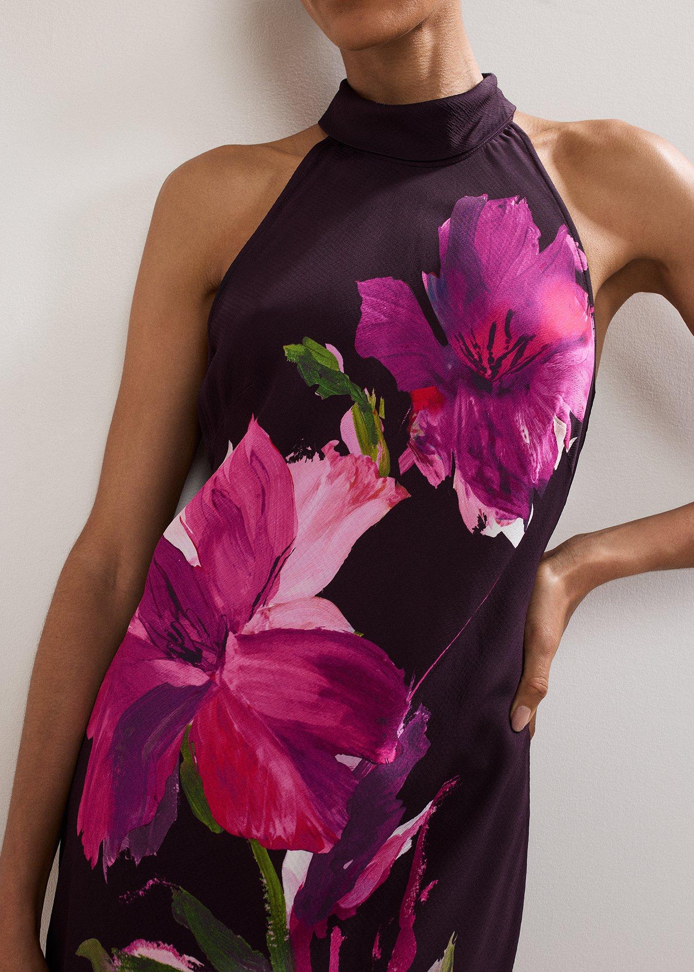 Petite Marcella Satin Printed Maxi Dress