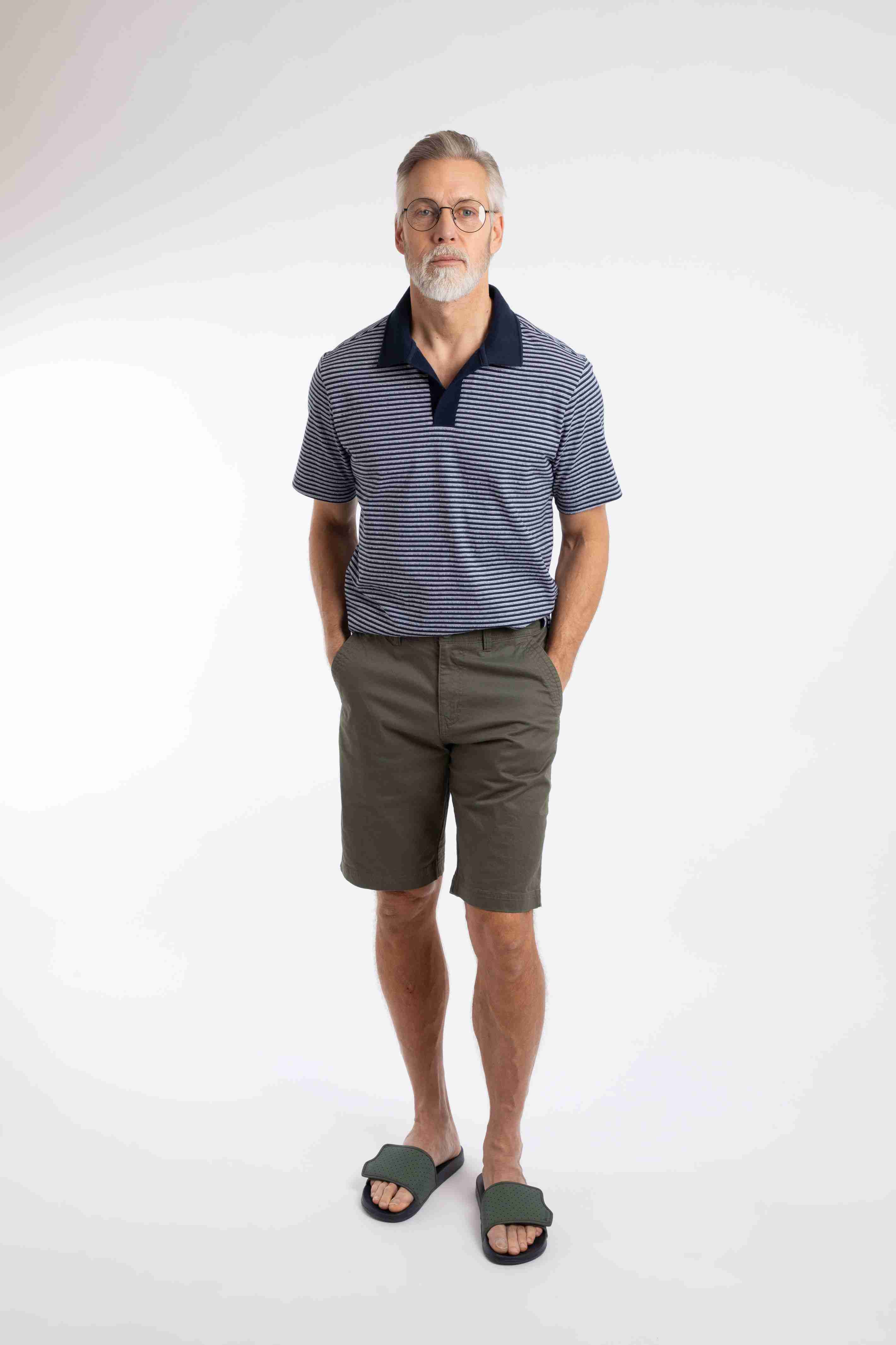 Rayburn Cotton Flat Front Shorts Dark Olive