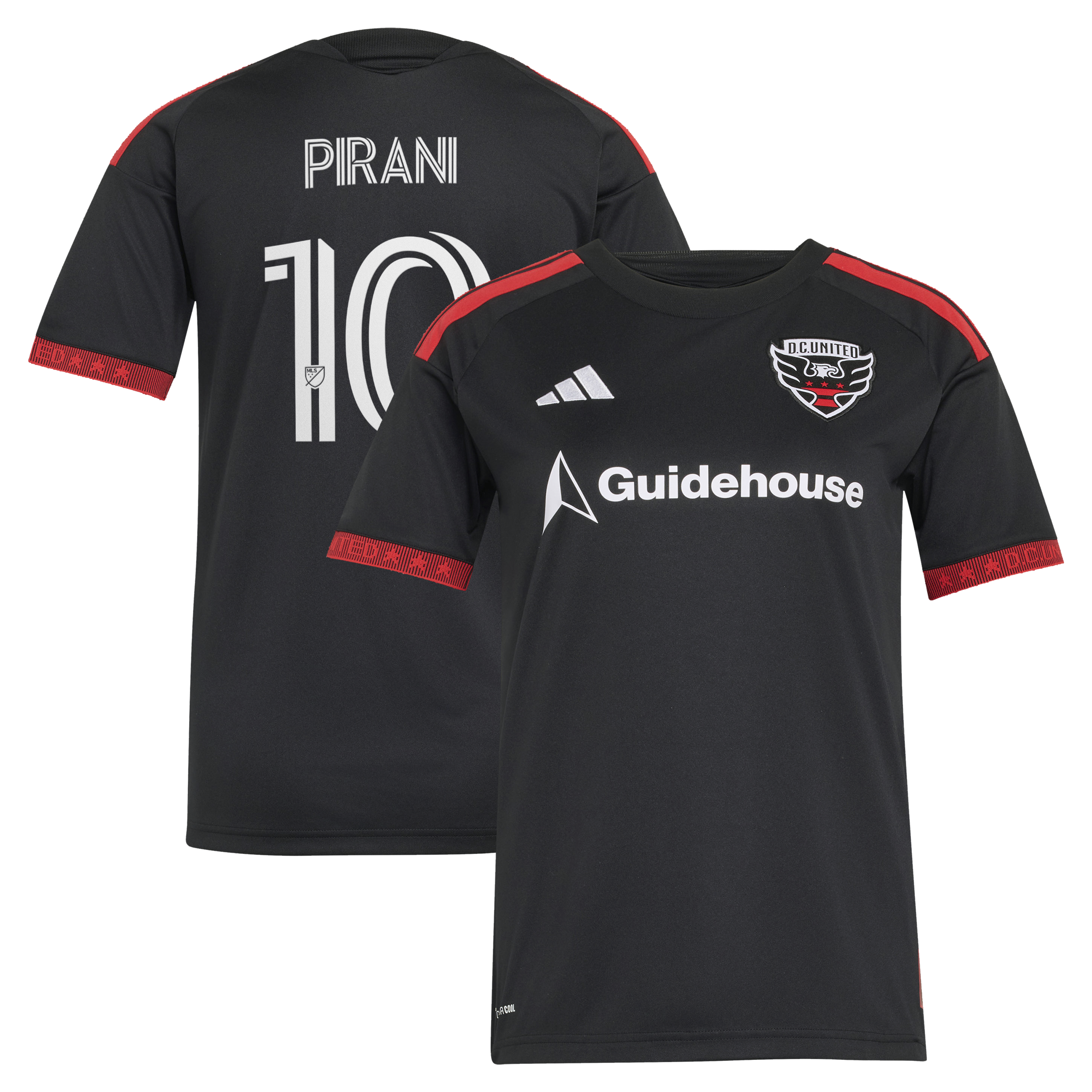 [LK] Youth Gabriel Pirani D.C. United Women's 2026 Black-and-Red Kit Replica Jersey - Black