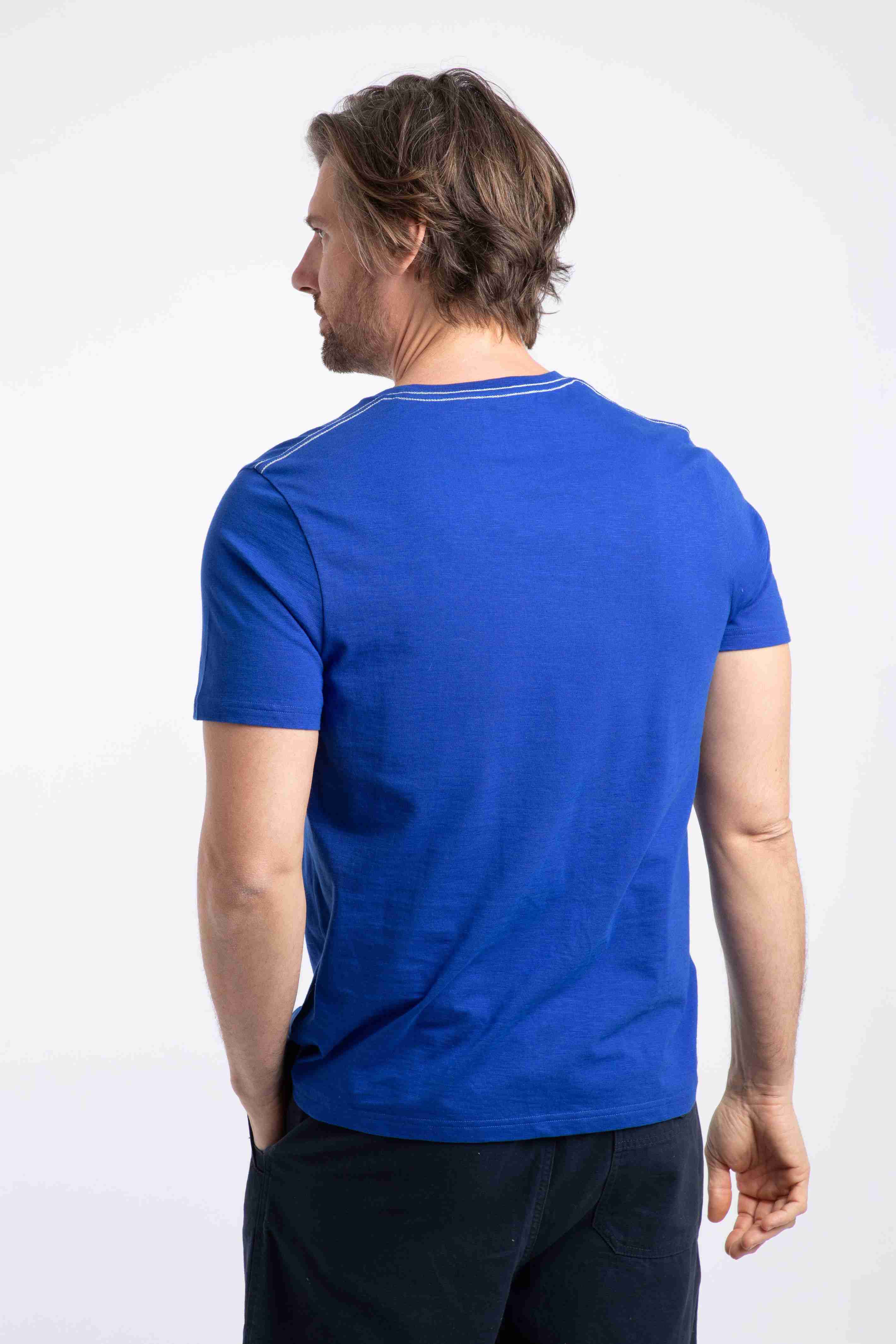 Cast Off Front Print Graphic T-Shirt Mazarine Blue