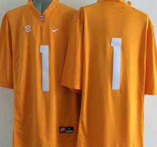 Men's None Orange 2015 durabl None #1 away jersey Jersey match worn