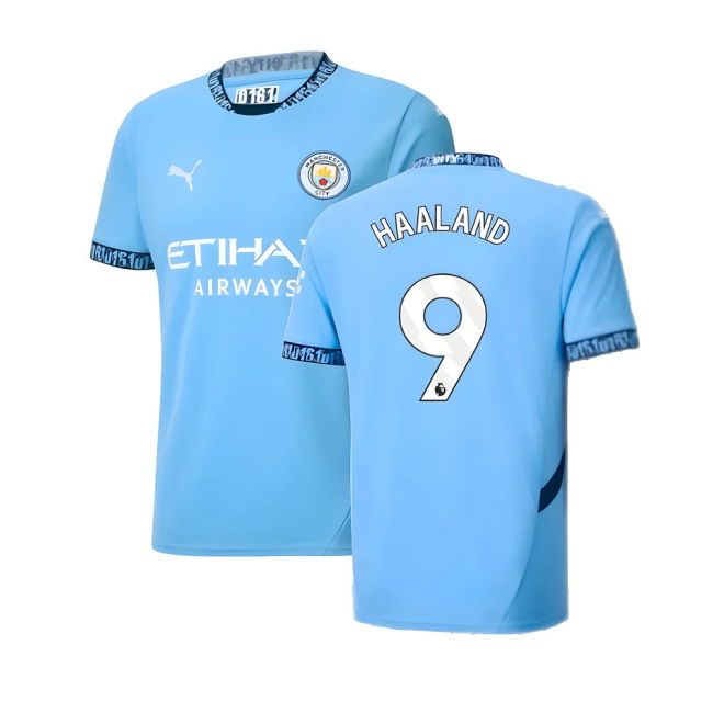 2024-20 Man City Home Soccer Jersey Haaland 9 L M S