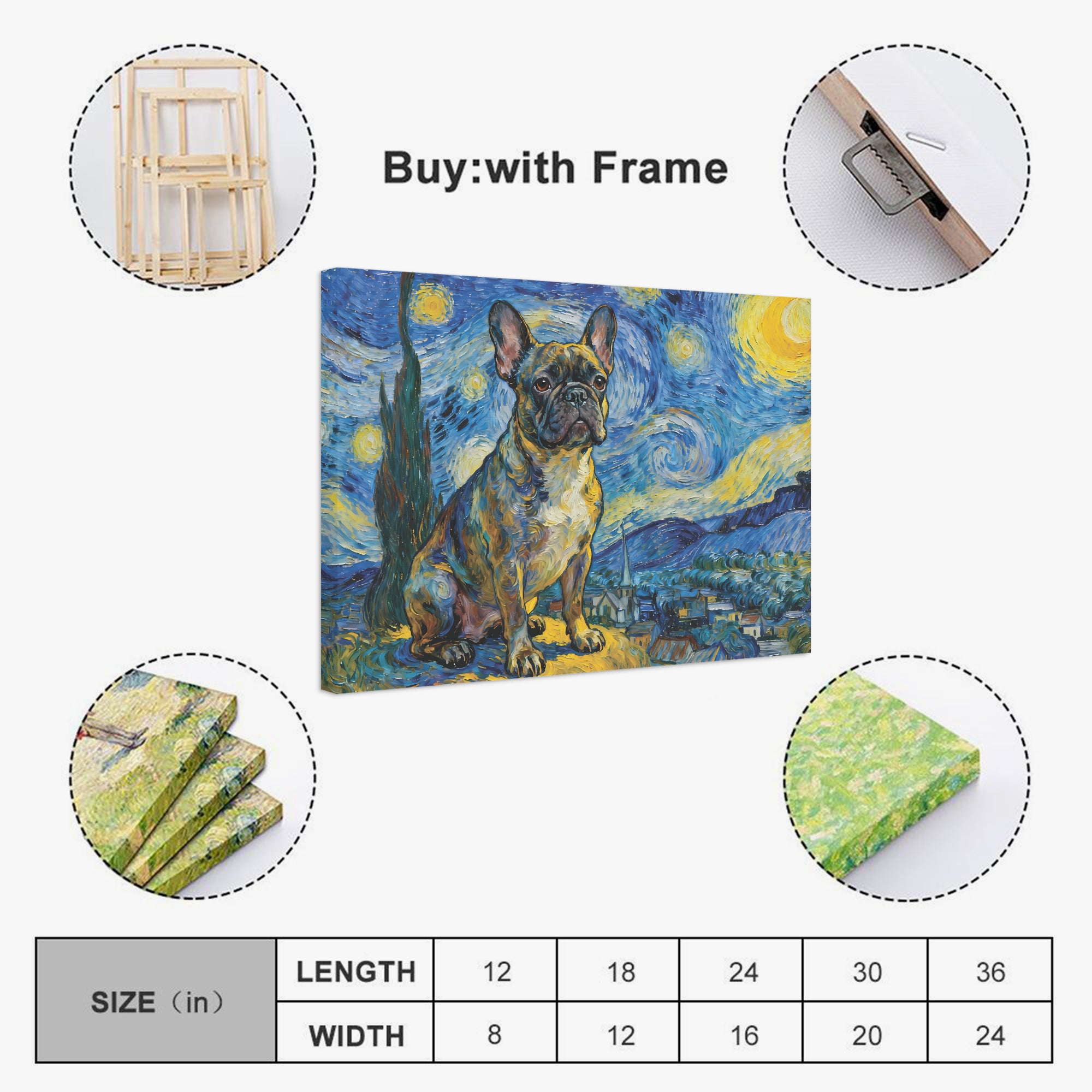 Tulip - Premium Adorable Frenchie Canvas Wall Art Indoor Comfort