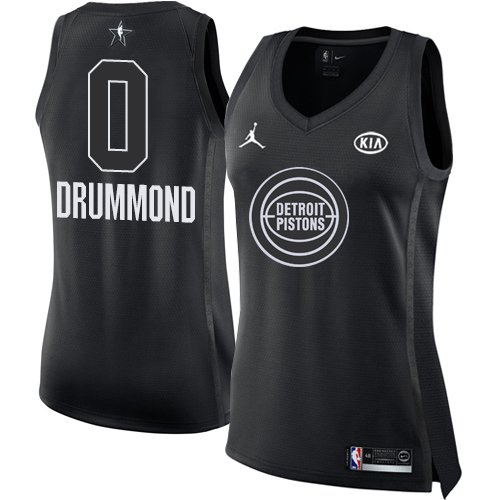 Pistons #0 Andre Drummond Durable 2018 Icon NBA Jersey - Black