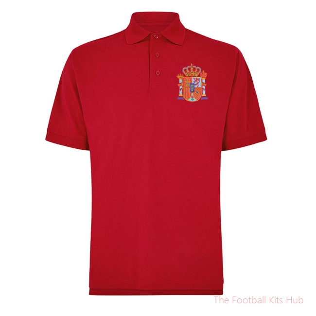 Spain National Team Embroidered Polo Shirt (Red)