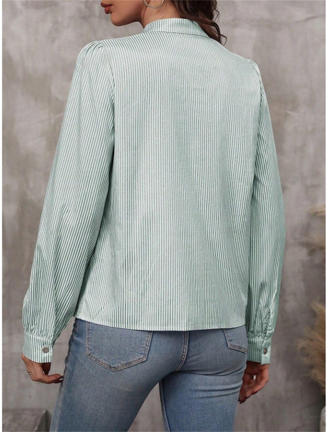 Women's Shirt Blouse Stylish Casual Striped Regular Tops Long Sleeve V Neck Patchwork Regular Fit Work Daily Going out Summer Spring Fall