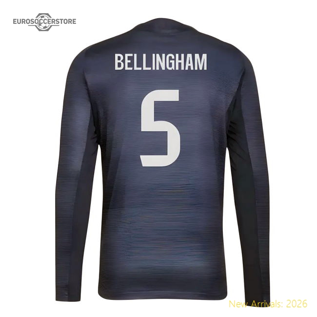 Popular 2025-2026 Real Madrid Authentic Long Sleeve Away Shirt (Bellingham