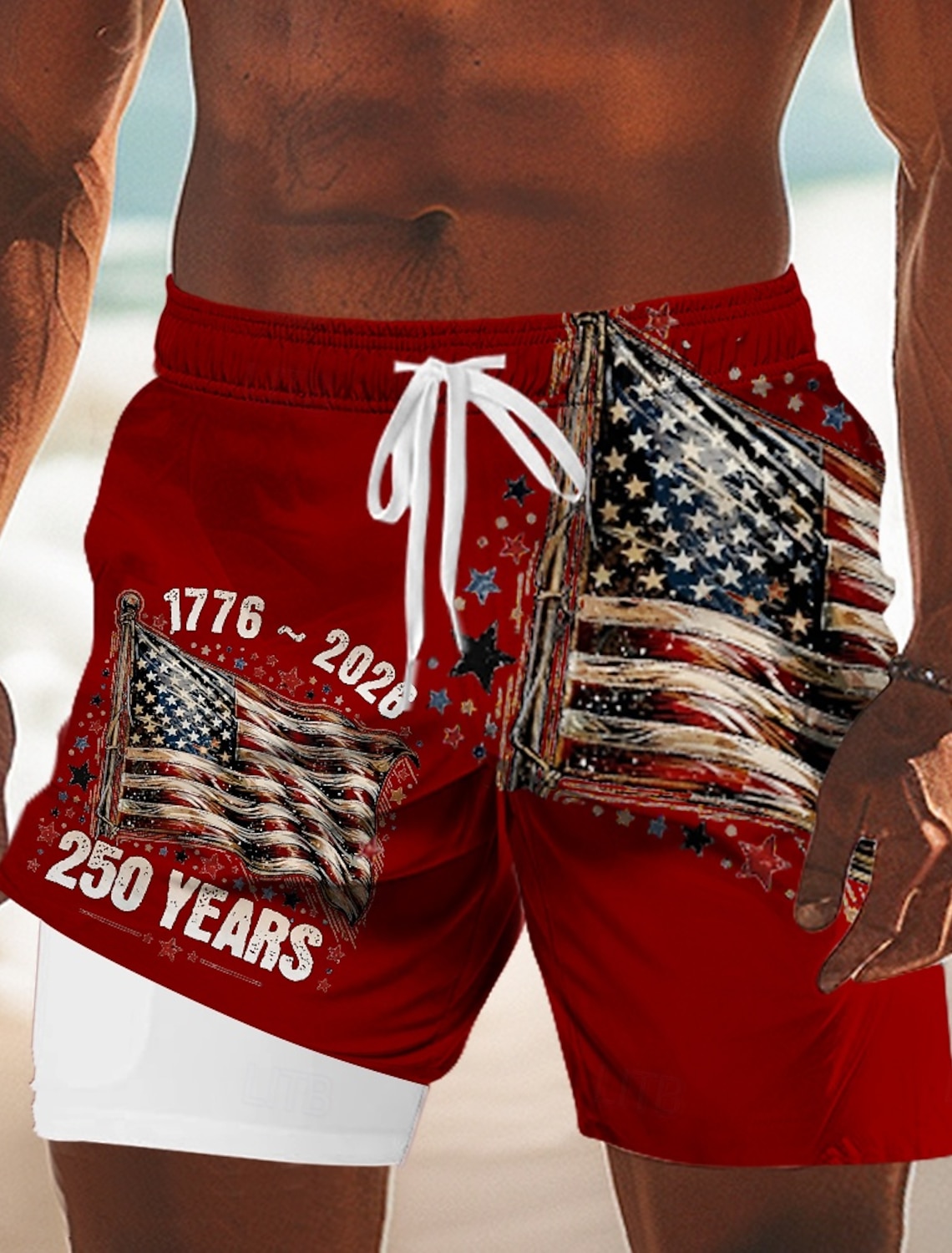 4th of July 2026 250th Memorial Day Men's 3D Print US Flag Crew Neck Short Sleeve T-Shirt Daily Street