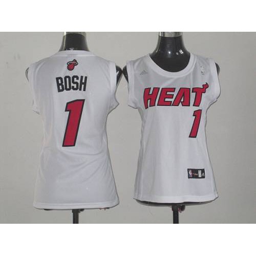 White BOS Miami Heat #1 Swingman Jersey Basketball Jersey Quality