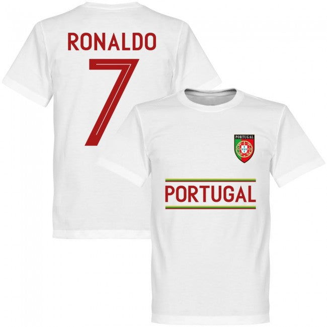 Portugal Ronaldo 7 Team Kids T-Shirt - White Holland Authentic