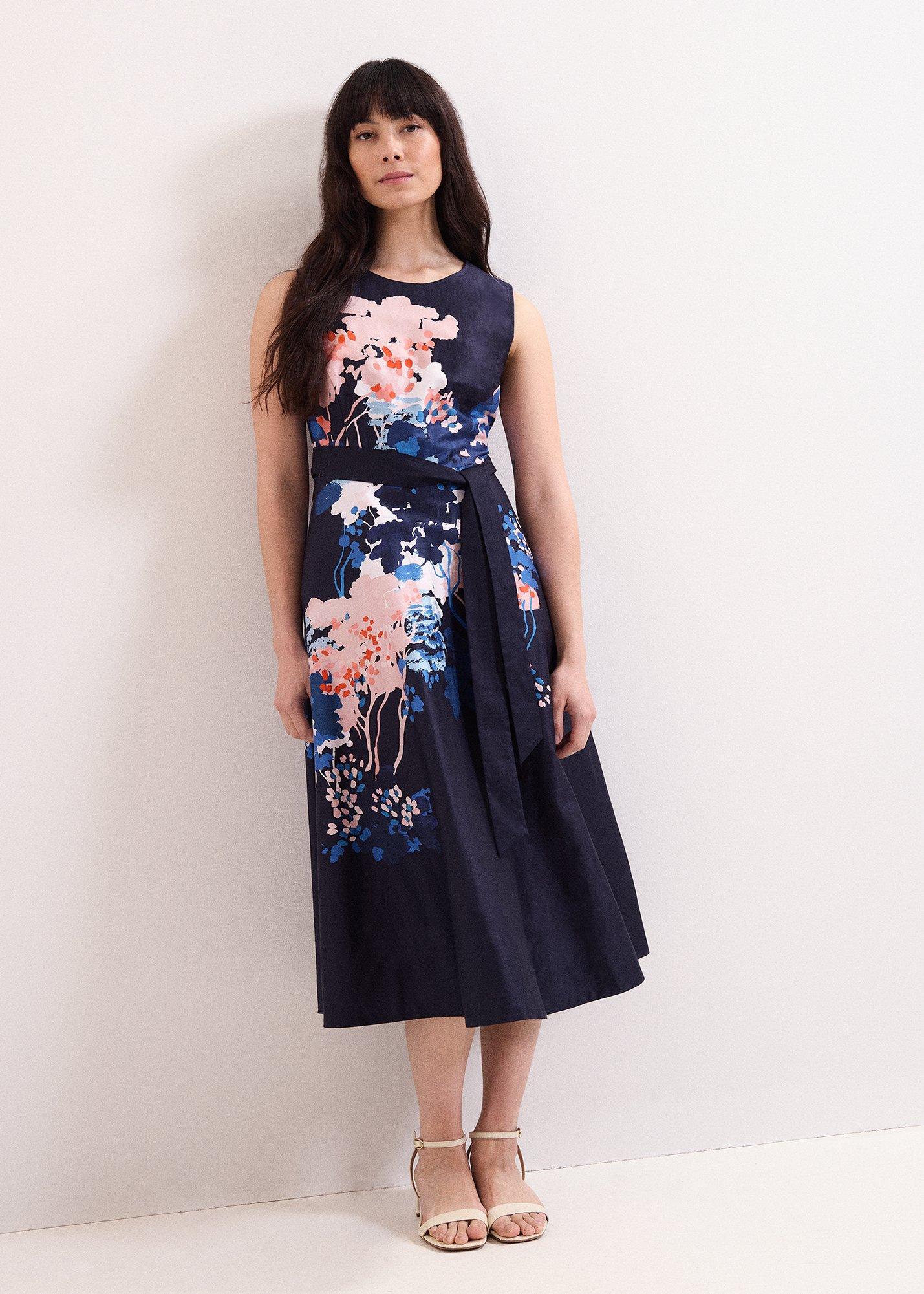 Natalya Fit and Flare Floral Printed Midi Dress