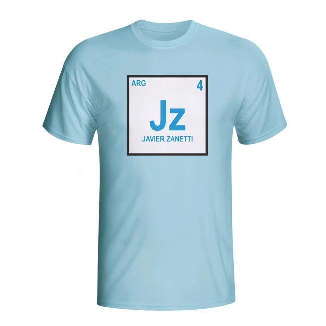 Top-Tier Javier Zanetti Argentina Periodic Table T-Shirt (Sky Blue) -
