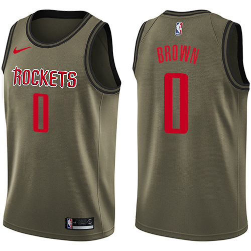 Rockets #0 Sterling Brown High-Quality 2024 Icon NBA Jersey - Brown