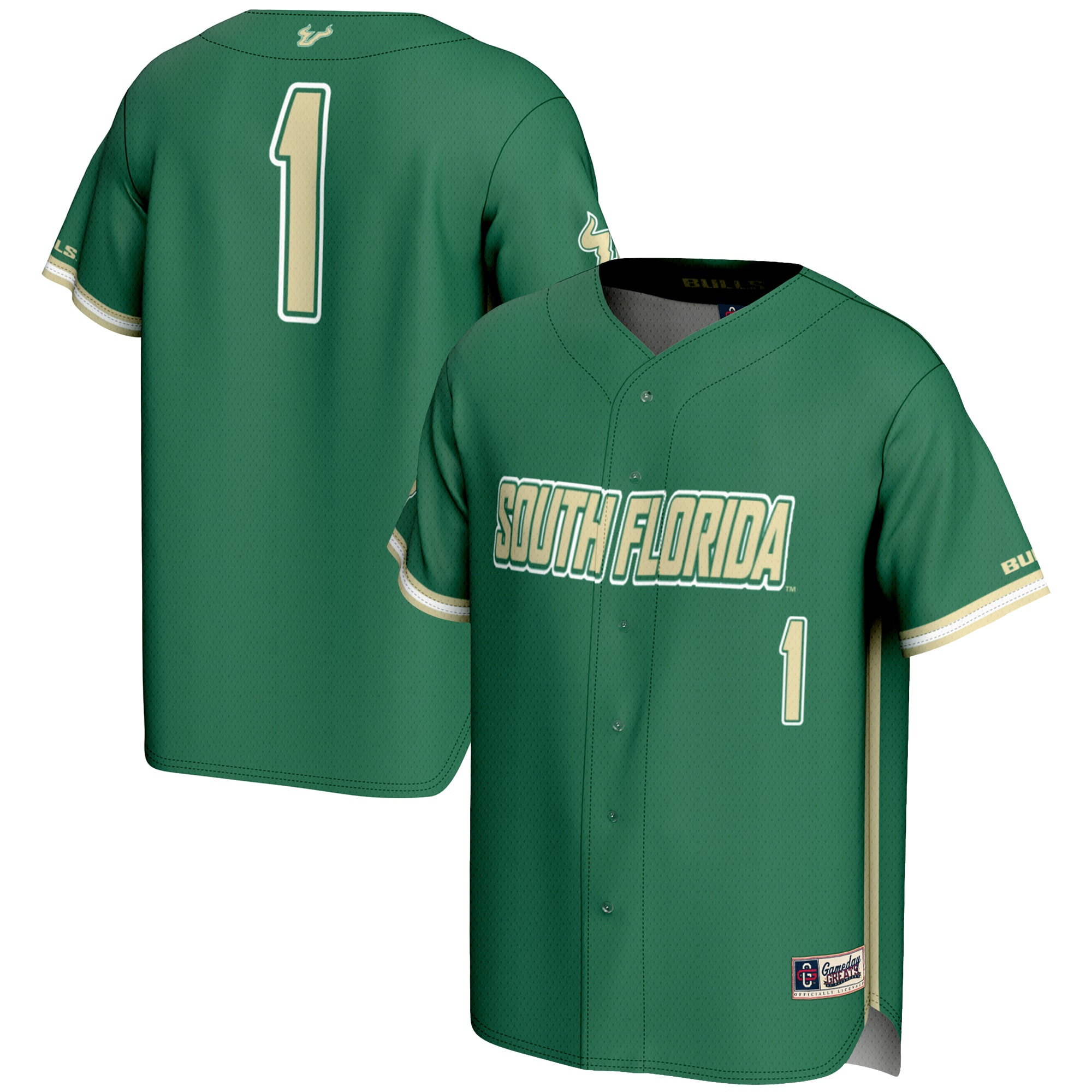 [DDG] Women's South Florida Bulls GameDay Greats Lightweight Baseball Fashion Jersey - Green