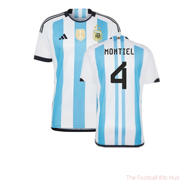 Argentina 2022 World Cup Winners Home Shirt (MONTIEL 4)