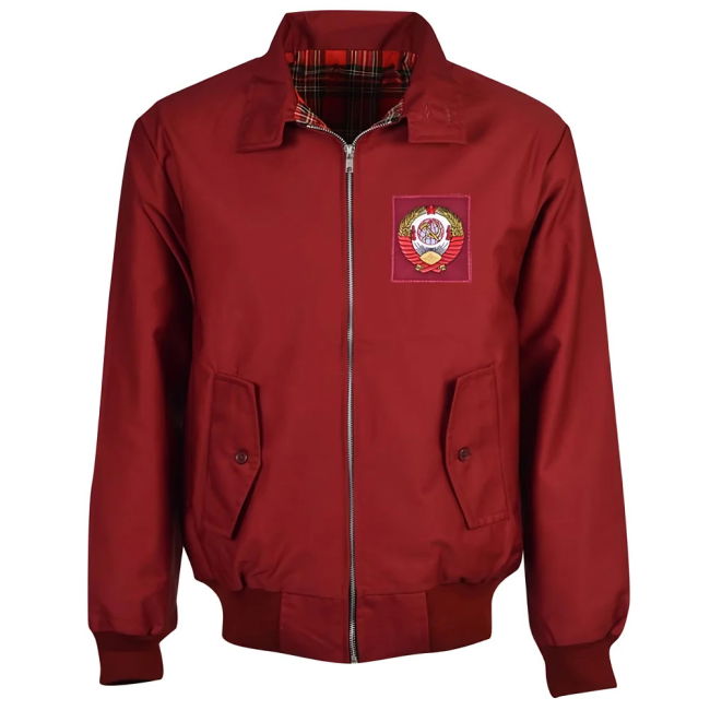 Soviet Union Maroon Harrington Jacket Quality Netherlands