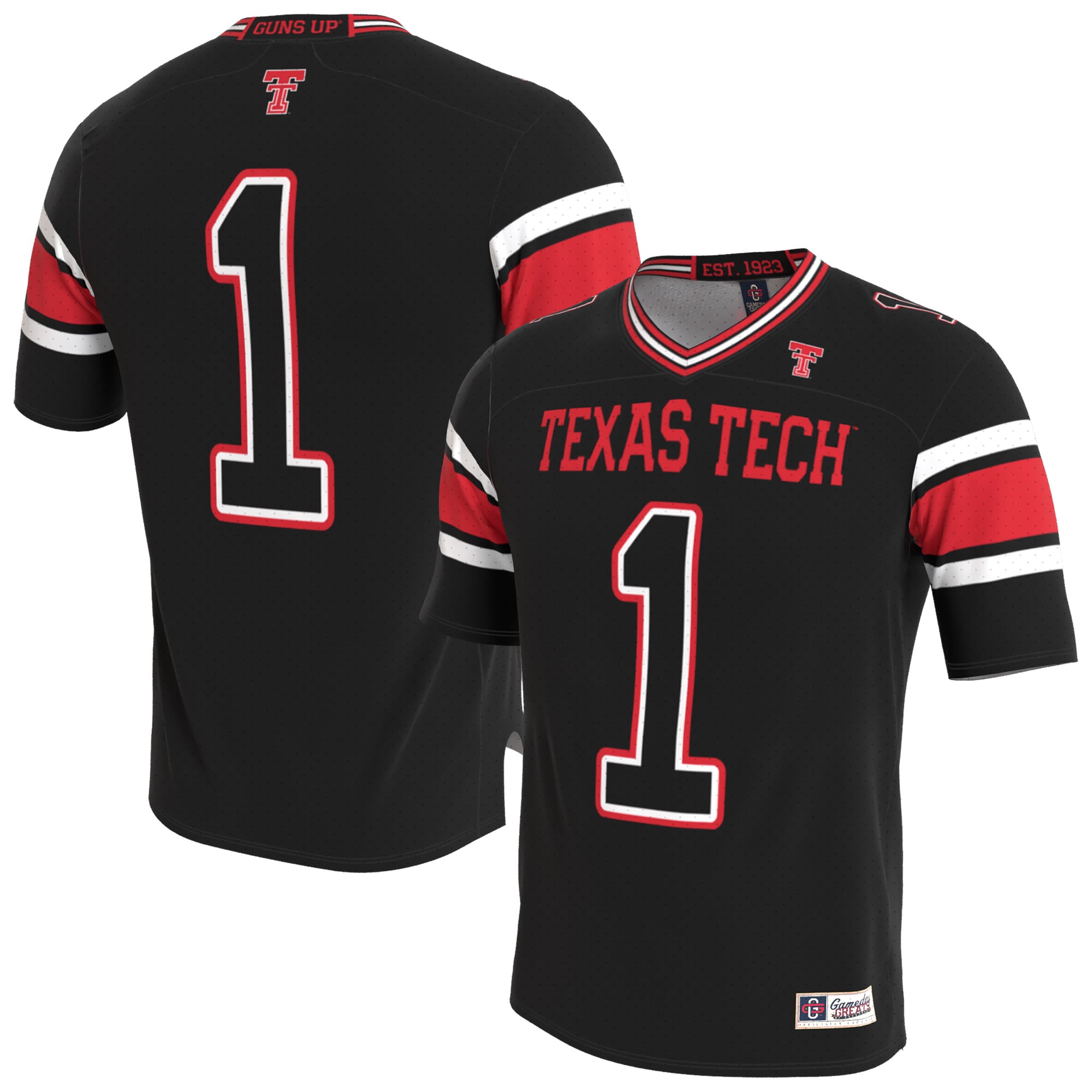 Youth Black Texas Tech Red Raiders Lightweight Collegiate Football Blackout Fashion Jersey
