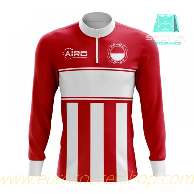 Monaco Concept Football Half Zip Midlayer Top (Red-White)