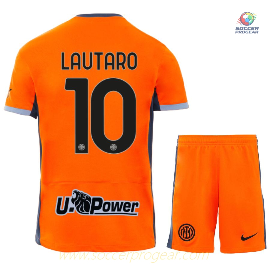 Inter Milan Youthren's Jersey Set Soccer Football Shirt 2023 2024 Third Lautaro