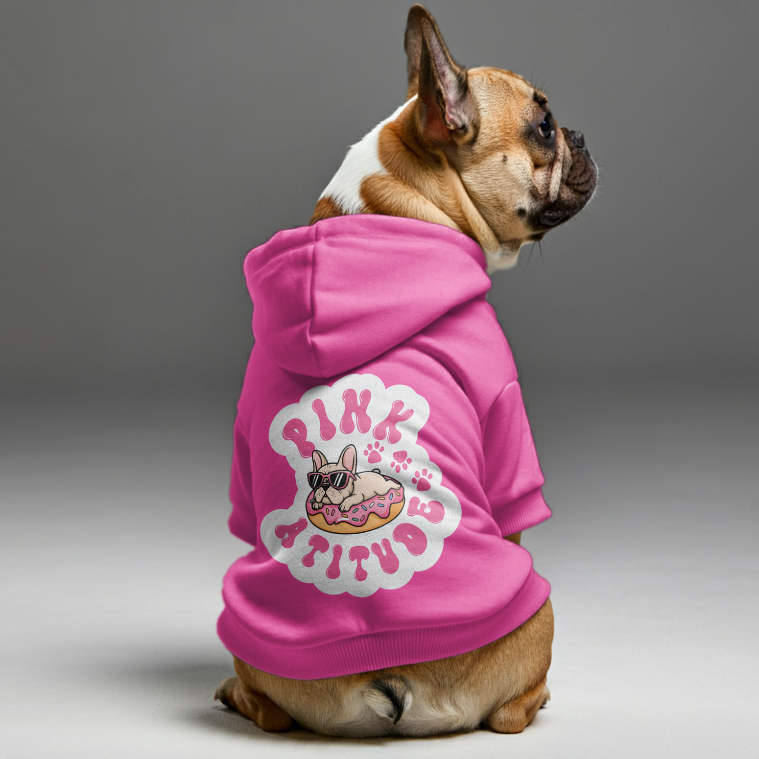 French Bulldog Pink Attitude Personalized French Bulldog Hoodies With