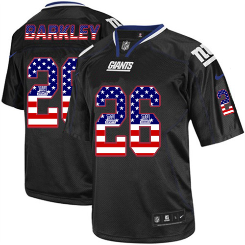 NFL W Y G Giants #26 Saquon Barkley Black Elite Jersey - Authentic ...