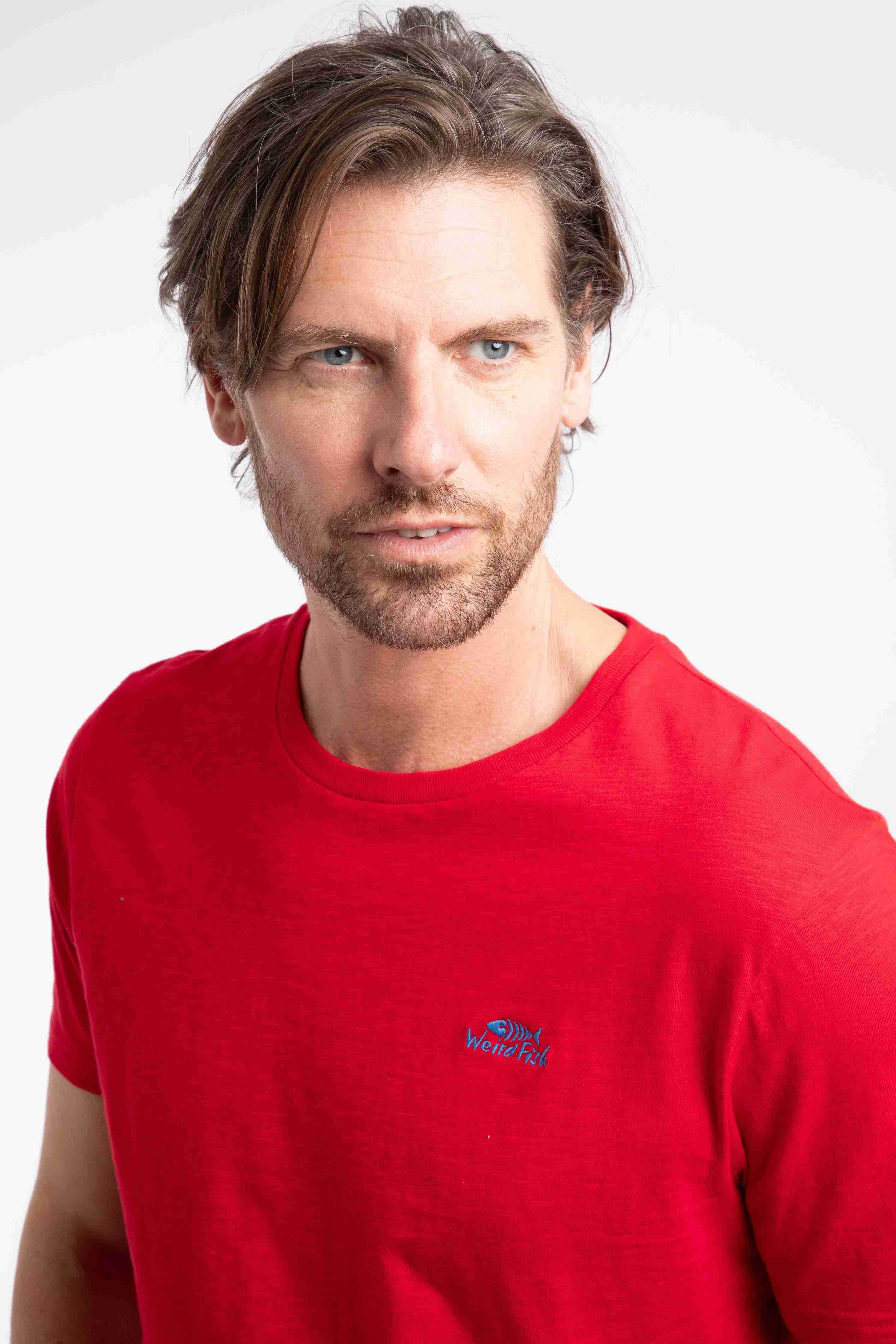 Fished Branded T-Shirt Barberry Red Marl