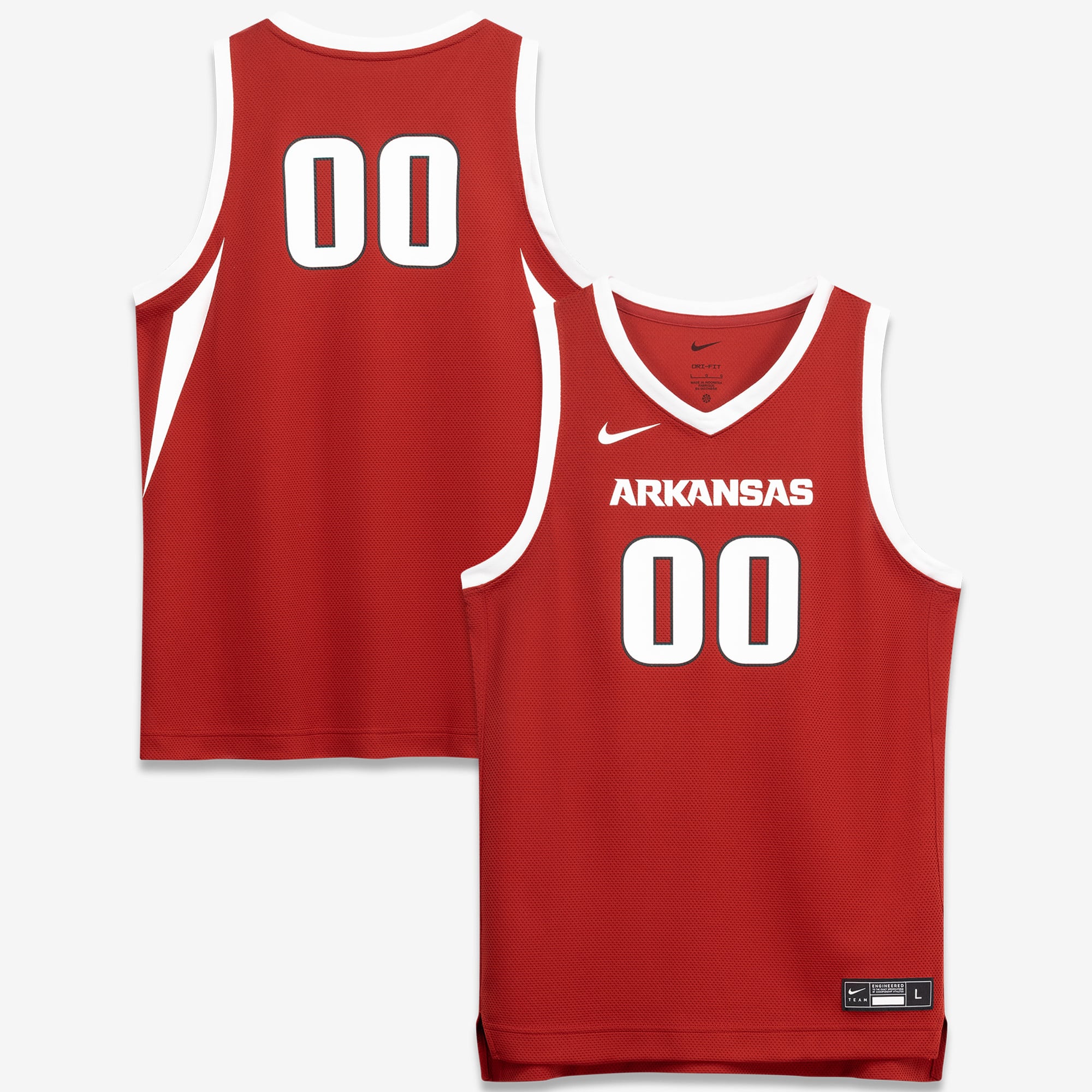 #00 Arkansas Razorbacks Nike Youth Replica Basketball Jersey - Crimson