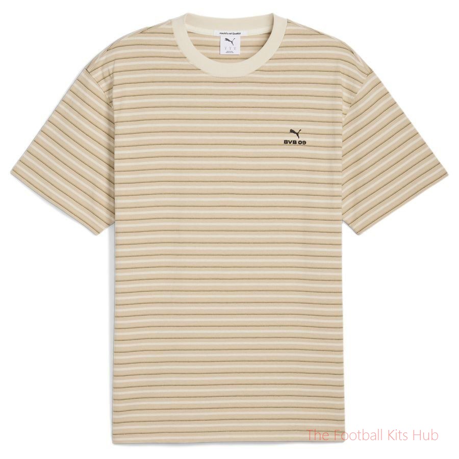 Dortmund T-Shirt MMQ Striped - Beige/Alpine Snow