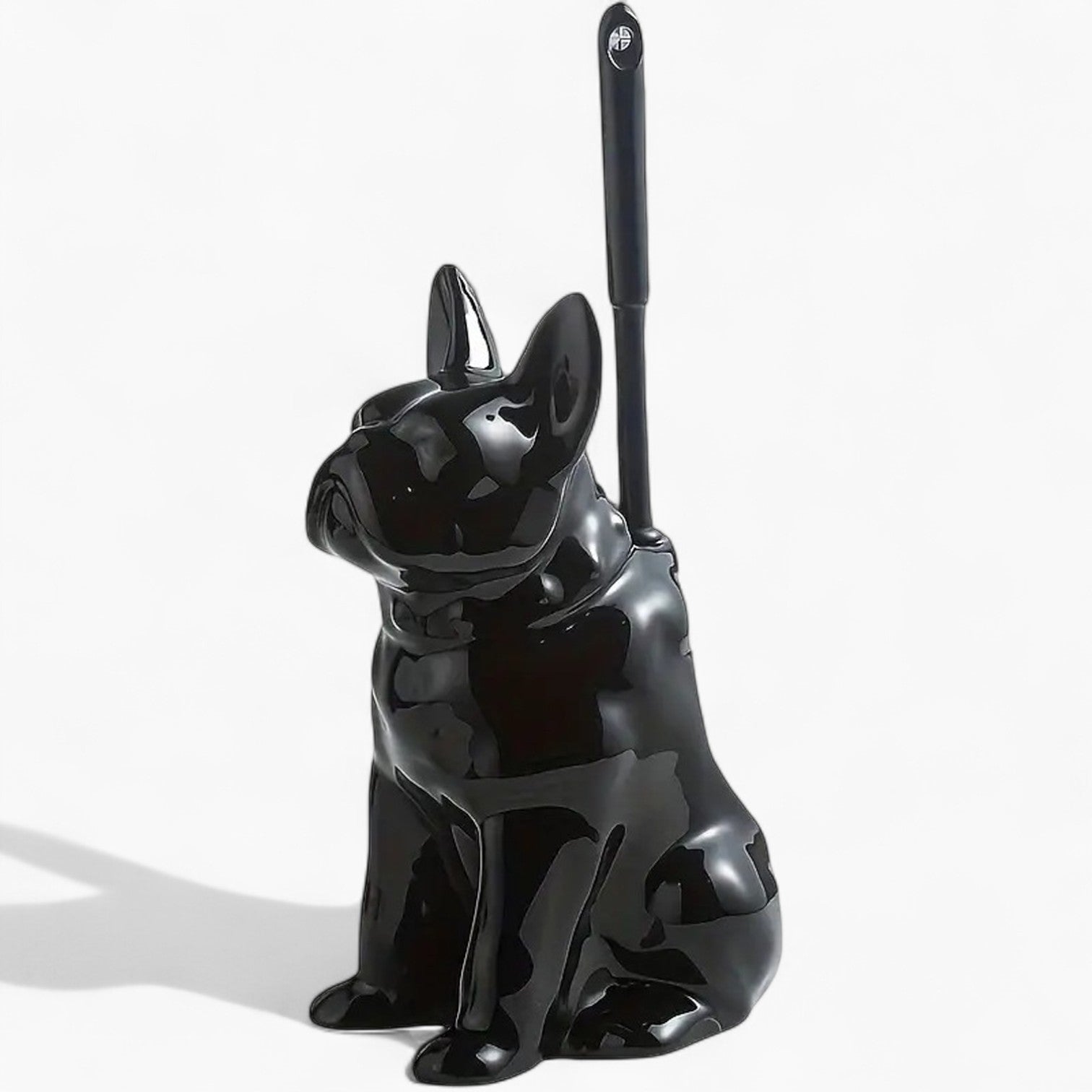 Comfortable Loopup French Bulldog Toilet Brush Set – Cute Ceramic Dog...