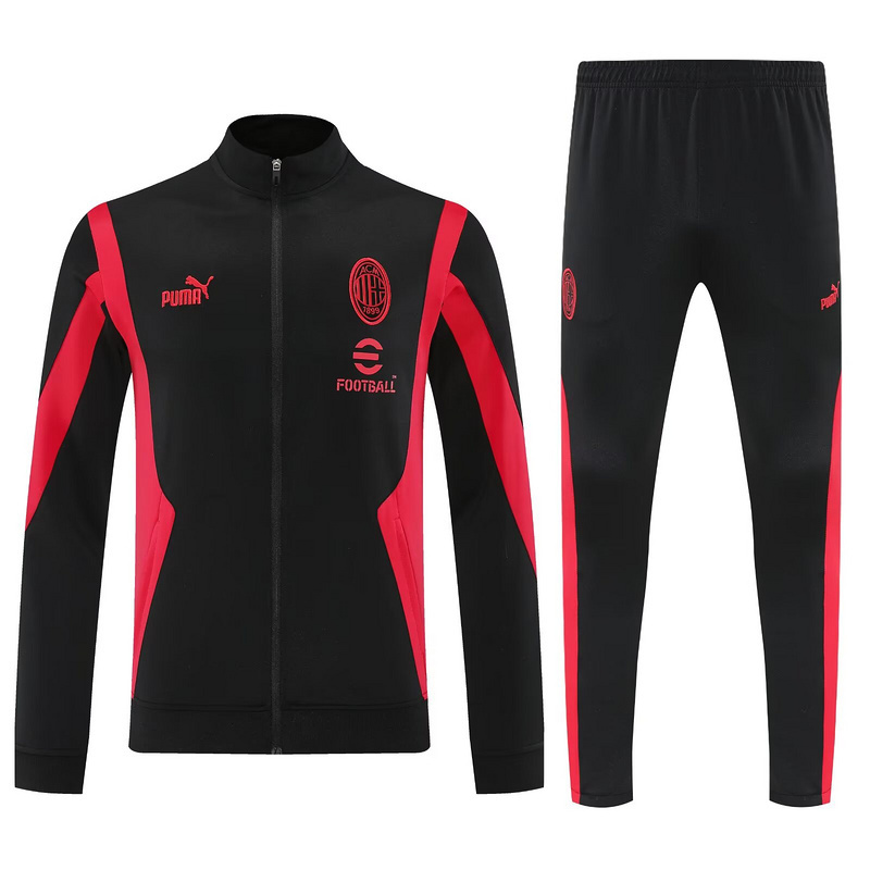 Professional Premium Lightweight AC Milan 2526 Red Black Jacket Kit