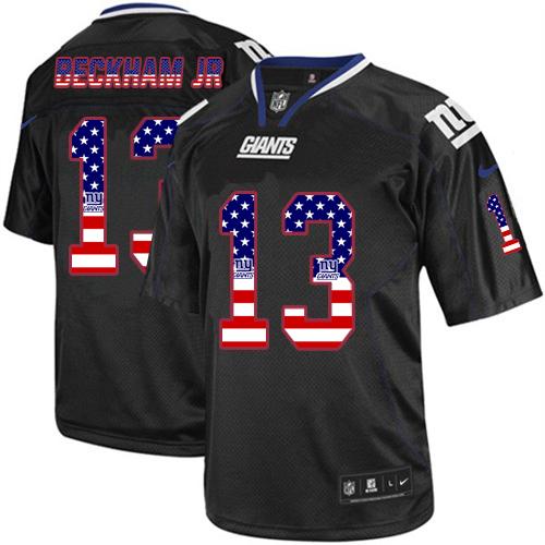 Authentic NFL W Y G Giants #13 Odell Beckham Black Elite Jersey