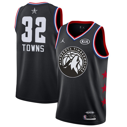 Black Nike Minnesota Timberwolves #32 Clippers Jersey - Quick-Dry