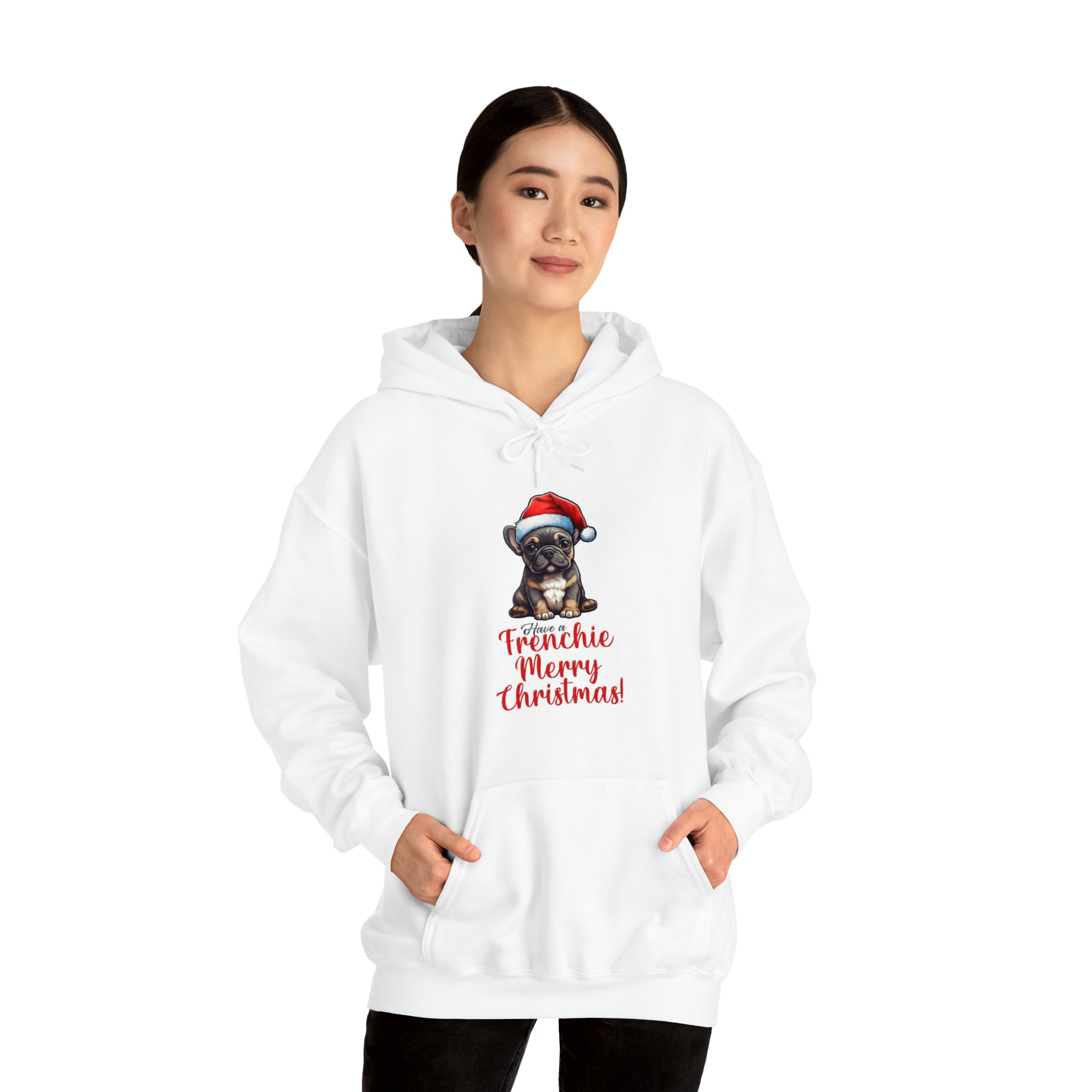 Durable Frenchie Merry Christmas Unisex Hoodie Indoor Comfort