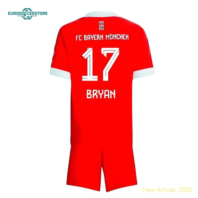 Child-friendly Mini Football Team Bryan Jersey 2025-2026 Easy-care