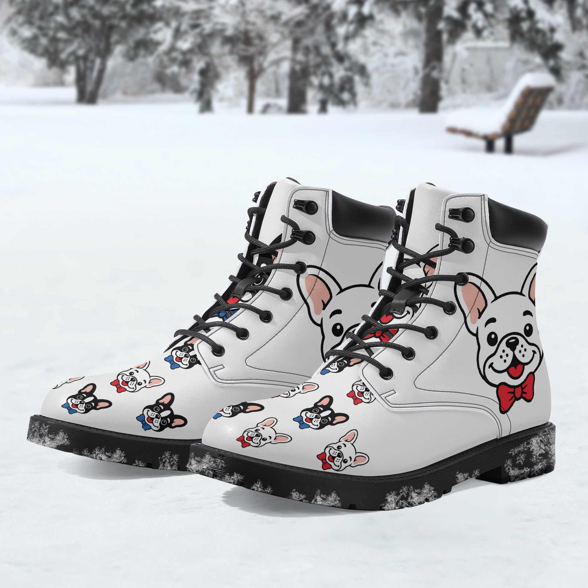 French Bulldog Lover Duncan Casual Leather Boot Frenchie Fan Item