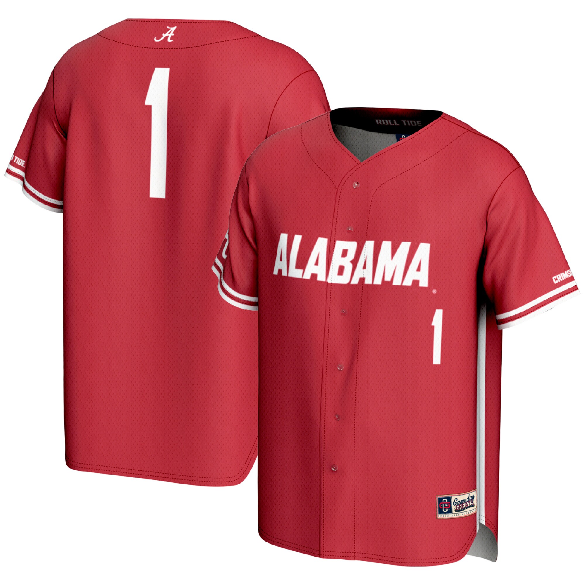 [NJP] Alabama Crimson Tide GameDay Greats Youth Lightweight Baseball Fashion Jersey - Crimson