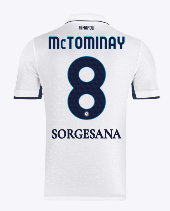 Napoli's 24-25 Season Away Jersey No. 8 Worn by McTominay